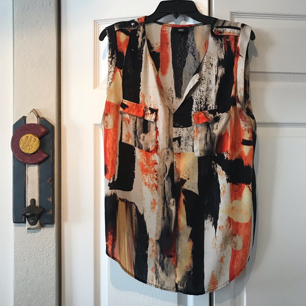 Sleeveless multi colored blouse